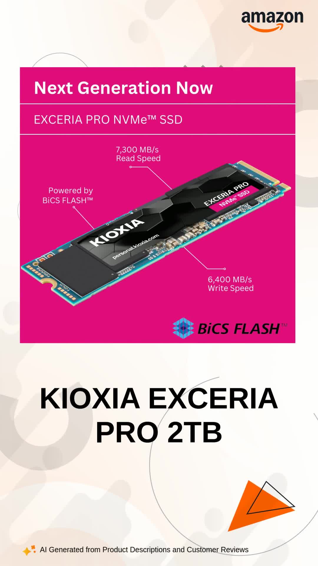 内蔵型SSD KIOXIA EXCERIA PRO 2TB NVMe SSD キオクシアEXCERIA PRO 2TB NVMe SSD高速化 内蔵型SSD